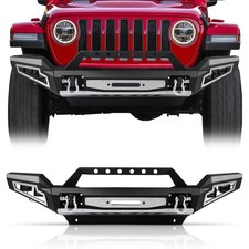 Front Winch Bumper W Lights D-rings Fits 18-23 24 Jeep Wrangler Jl Gladiator Jt
