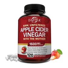 Apple Cider Vinegar Acv 1600mg Pure Weight Loss Fat Burner Diet Capsules