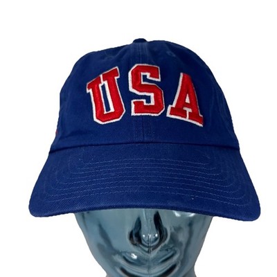USA Hockey Miracle on Ice Lake Placid The Game Strapback Blue & Red Hat Cap