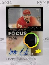 /49 Matthew Coronato RC ON CARD AUTO 2024-25 Upper Deck Premier #PFR-MC Focus