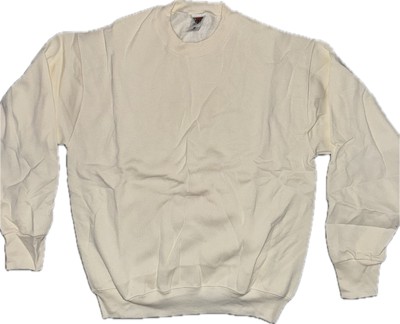 Vintage NOS 90 s Medium Fruit Of the Loom Best Ivory Blank  Sweatshirt. USA