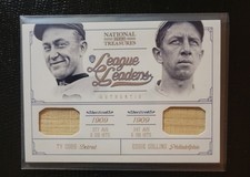 2012 NATIONAL TREASURES TY COBB  & EDDIE COLLINS LEAGUE LEADERS Card #d 01/25