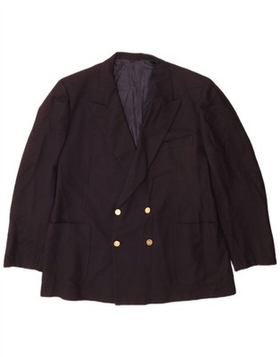 Burberrys Herren Zweireiher Blazer Sakko IT 56 XL Navy Blau Wolle H005