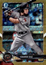 2018 Bowman Chrome #BCP225 Eduardo Diaz Prospects Gold Shimmer Refractor #/50