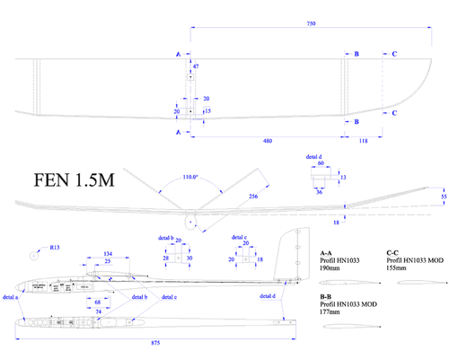 Fen 1.5m Hand Launch Glider - Picture 2 of 3