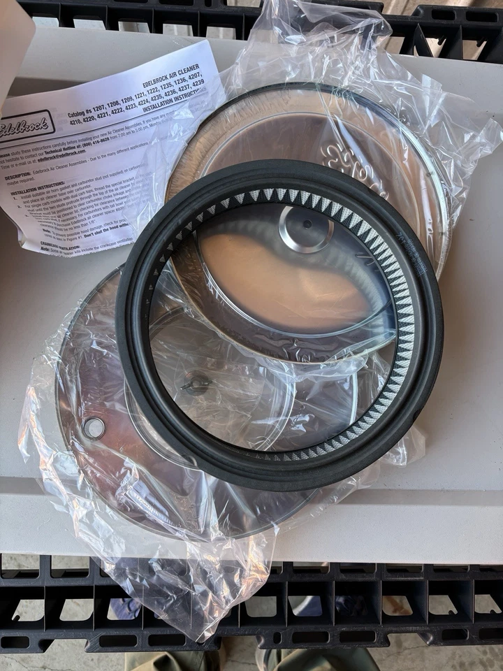 Edelbrock PRO-FLO 铬空气净化器 – 10 英寸高性能 – 整套 – — 第 3/3 张图片