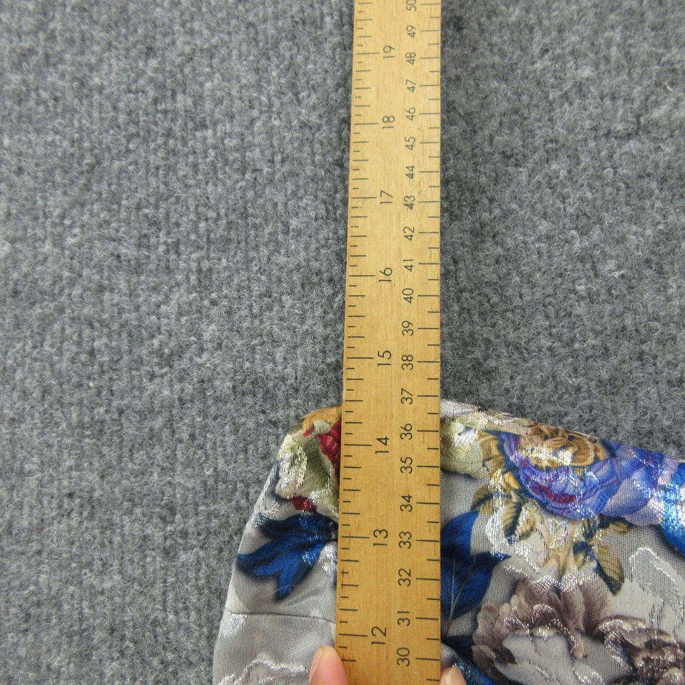 J.Crew Dress Womens Small Gray Silver Floral Brocade Jacquard Strapless Cocktail - Image 4 of 4