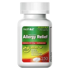 HealthA2Z Allergy Relief Cetirizine 10mg | All Day Indoor & Outdoor Allergy Reli