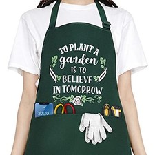 Funny Garden Aprons for Women, Waterproof Kitchen Aprons with 2 Pockets for