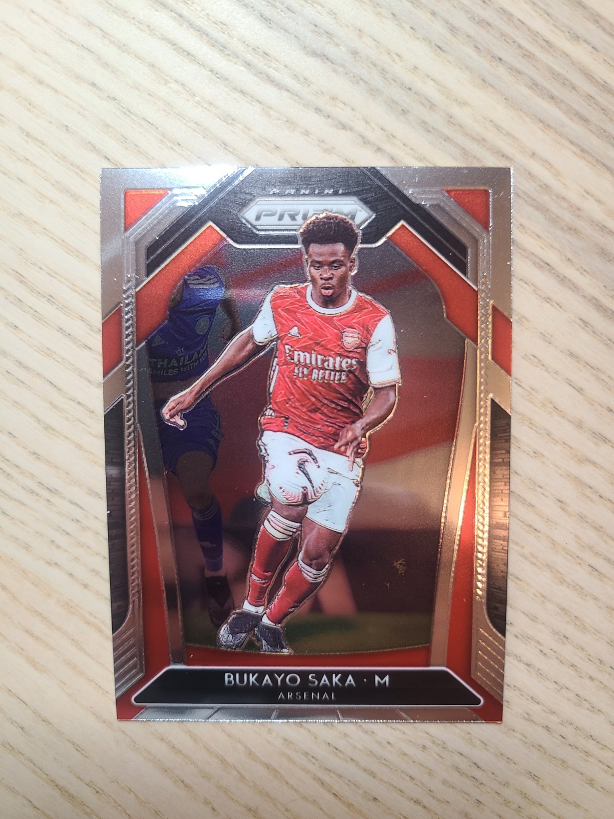 Bukayo Saka RC 2020-21 Panini Prizm EPL Base ROOKIE ARSENAL ENGLAND view 3