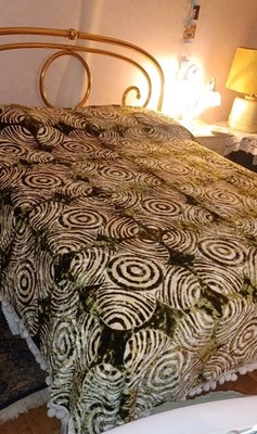 VINTAGE CHENILLE BETTDECKE GROSSE GRÖSSE. ORIGINALVEREDELUNG
