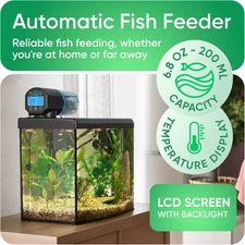 Automatic Fish Feeder Aquarium Digital Thermometer 2025 Auto Food Dispenser Big