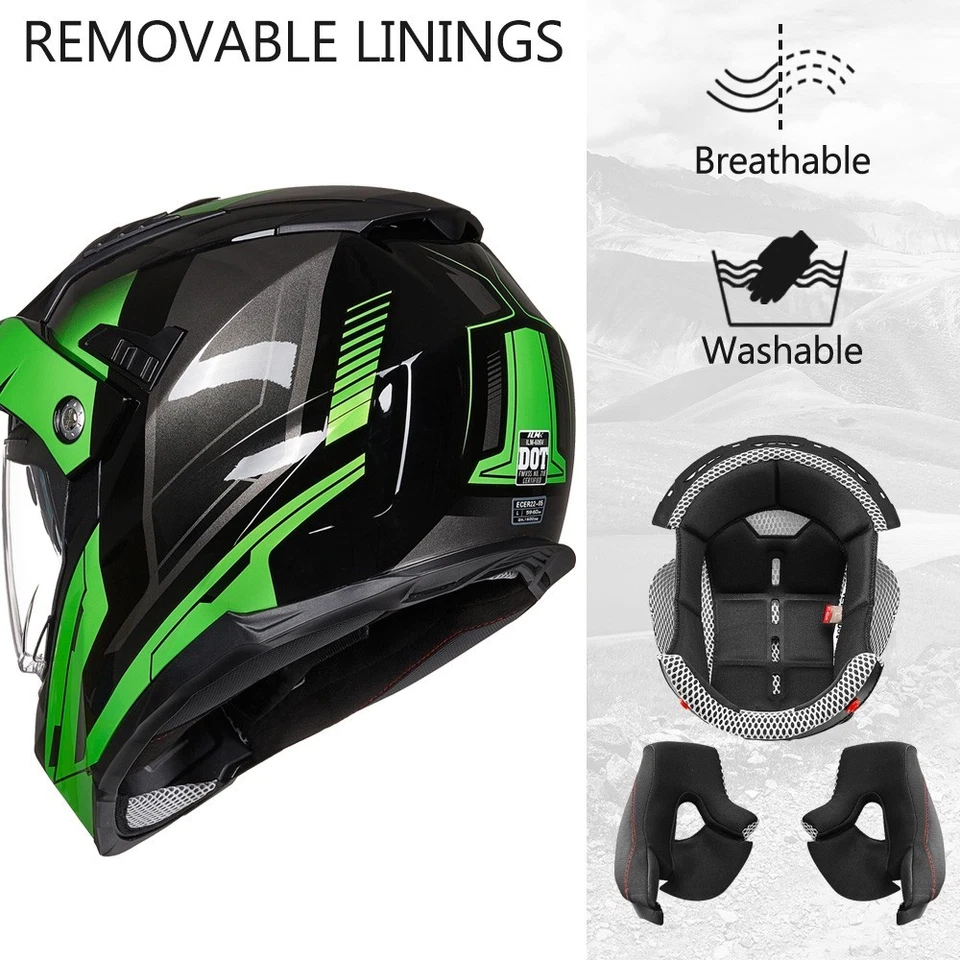ILM Seller Refurbished Dual Sport Motocross Off Road Motorcycle Helmet DOT 606V Foto 3 de 4