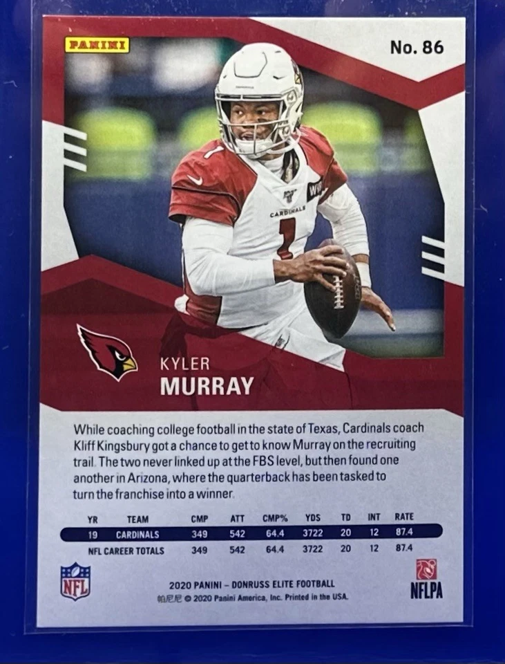 2020 Panini Donruss Elite Aspirations #/99 Kyler Murray #86 Arizona Cardinals - Image 2 of 2