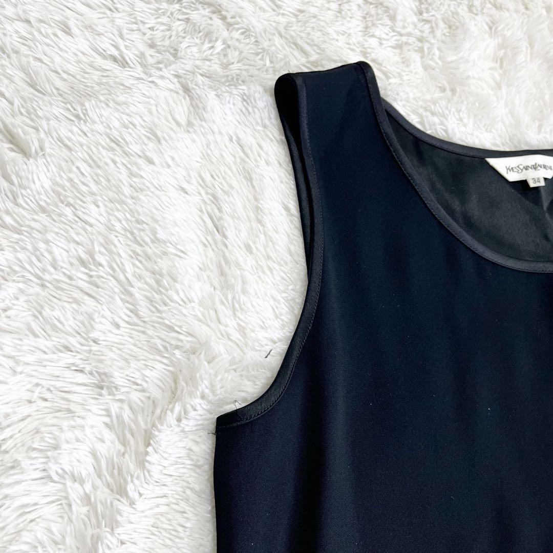 Autentica canotta Yves Saint Laurent senza maniche colore nero taglia 34 donna
