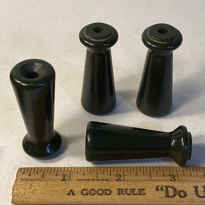 Vintage Bakelite Handle or Knobs 2  Four Pieces Dark Green