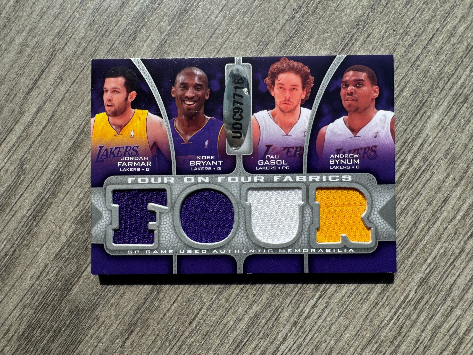 2009 SP Game Used Kobe Bryant Gasol Garnett Allen Pierce Rondo Bynum Farmar /99
