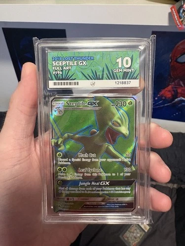 Pokemon TCG Sceptile GX 196/214 Lost Thunder - ACE GEM MINT 10