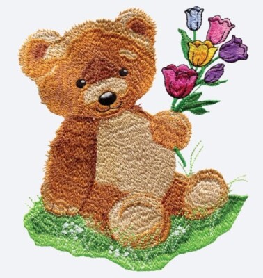 MASCHINENSTICKMOTIVE USB - TULPE & RINGELBLUME SAMMLUNG 4X4 5X7 TEDDYHASE