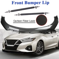 For Sentra Altima Maxima Carbon Fiber Style Front Bumper Lip Spoiler Strut Rods/