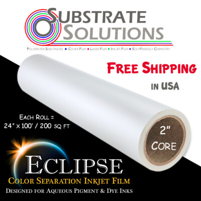 6 Rolls - Eclipse Inkjet Film for Screen Printing - 24'' x 100' - FREE SHIPPING
