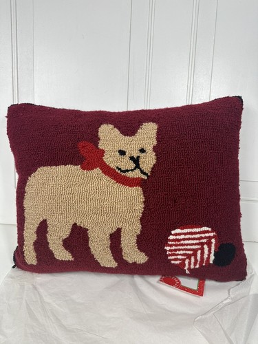 Martha Stewart Frenchie Pillow Decorative Throw Pillow Nwt 20x16