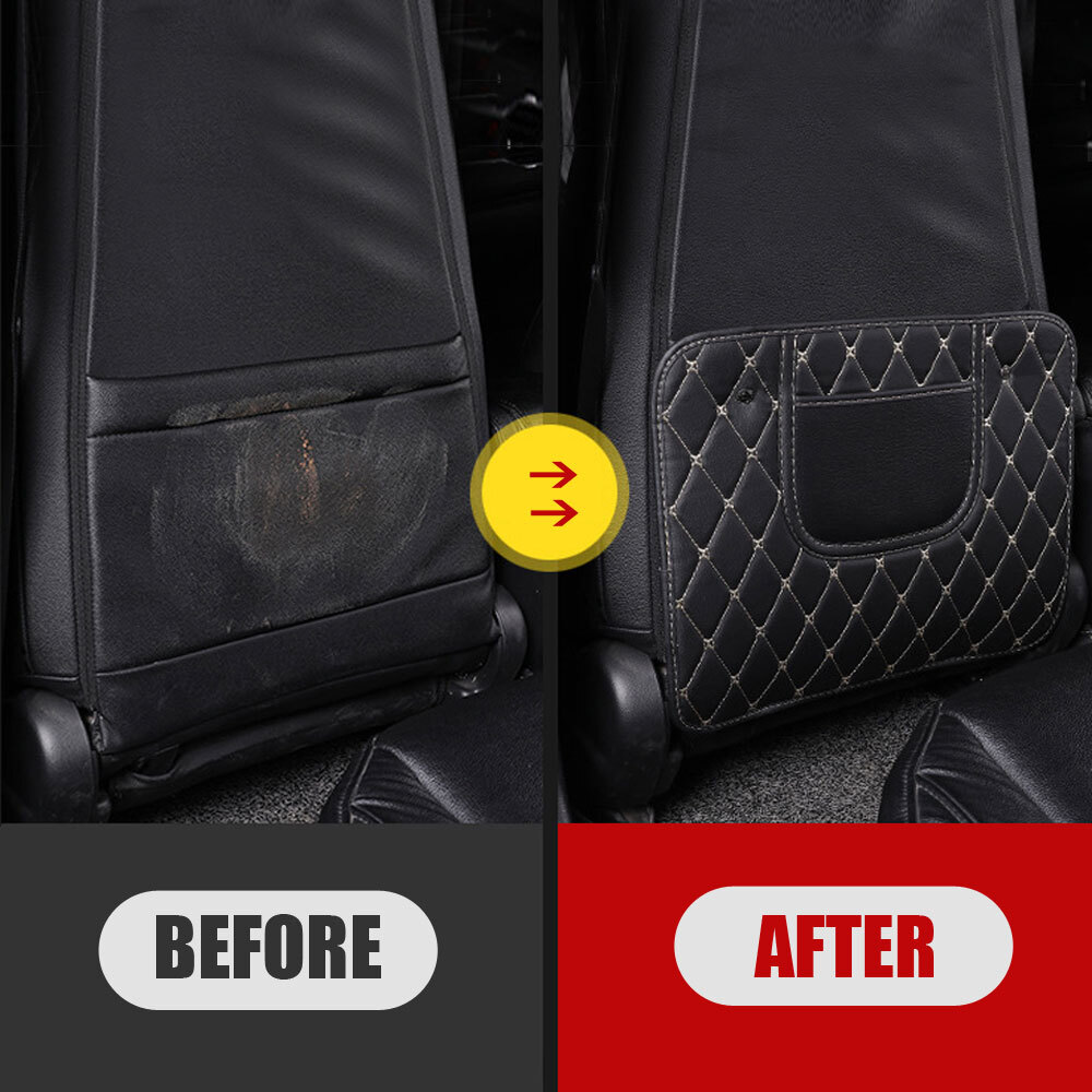 Car Seat Back Anti Kick Pad Mat PU Leather Protector Cover Auto