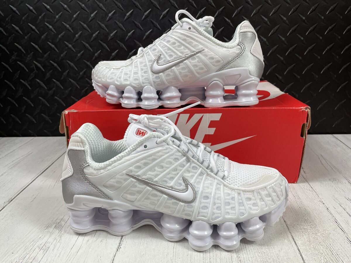 Women's Nike Shox TL White and Max Orange AR3566-100 Size US Women's Nike Shox TL White and Max Orange AR3566-100 Size US