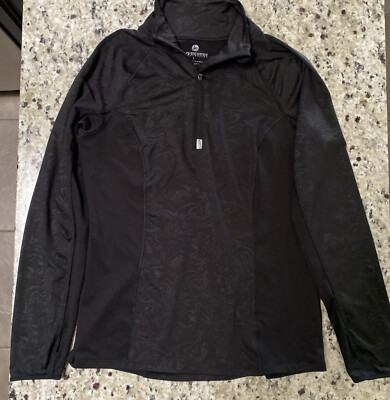 90 Degree • Reflex Woman’s Black Jacquard Stretch Athletic Pullover Jacket  L