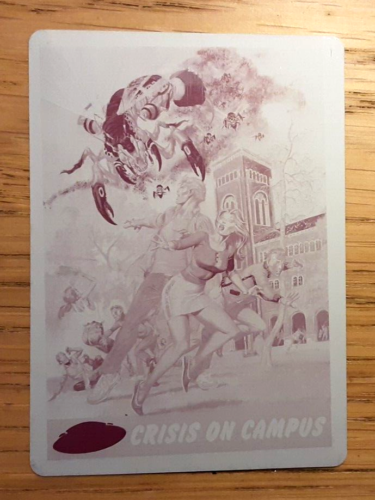 Mars attacks 2013 MAGENTA printing plate card 28 CRISIS ON CAMPUS - Picture 1 of 2