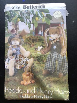 Butterick 6046 Hedda Henry Hare Sewing Pattern Easter Bunny UNCUT OPENED