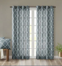 Madison Park Sereno Fretwork Print Window Panel 50in x 63in