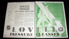 1931 OLD MAGAZINE PRINT AD, LOVELL PRESSURE CLEANSER, WASHER & CLOTHES WRINGER!