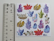 Violette Stickers - PASTEL CRYSTALS - 4x4 Square Sheet of RETIRED Stickers #K2