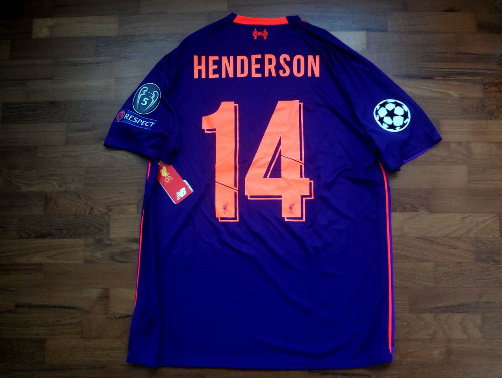 Authentic 2018/19 Liverpool Purple Away Jersey Jordan Henderson Print