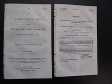 Original Govt Doc Am Society for Diffusion Useful Knowledge Prospectus 1839 VG