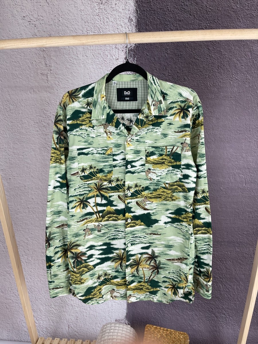 Dolce Gabbana BRAD Hawaiian ls shirt surfing floral