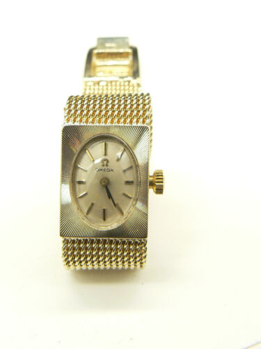 Orologio donna oro giallo 14 carati Omega bracciale maglia carica manuale usato in ottime condizioni - Foto 5 di 10