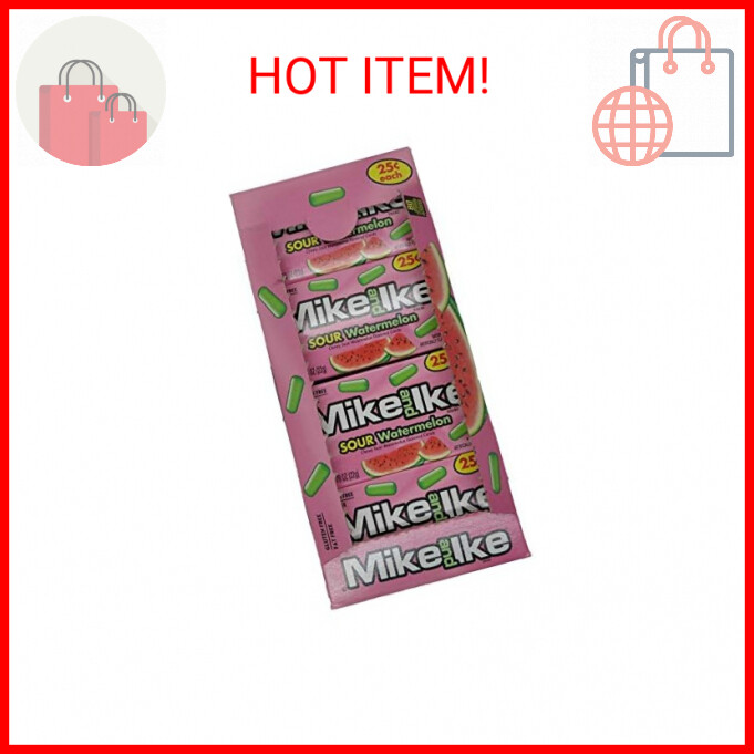 Sour Watermelon Mike and Ike Chewy Candy 24-Pack 0.78oz Boxes