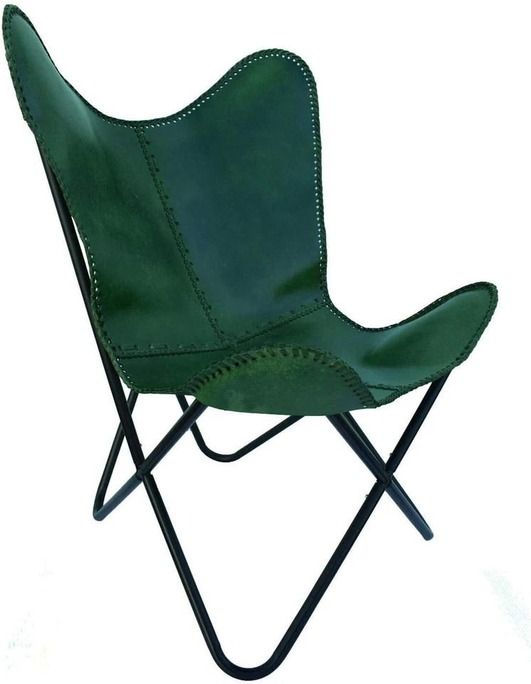 Handgefertigt Vintage Echt Grün Leder Zuhause & Büro Entspannend Bequem Sessel - Bild 3 von 4