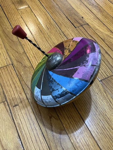 Vintage Old Tin Multicolor Spinning Top J. Chein & Co. USA 9-1/2" Diameter