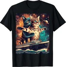 Funny Humor Titanic Cat Meme for Cat Lovers Sarcastic Unisex T-Shirt