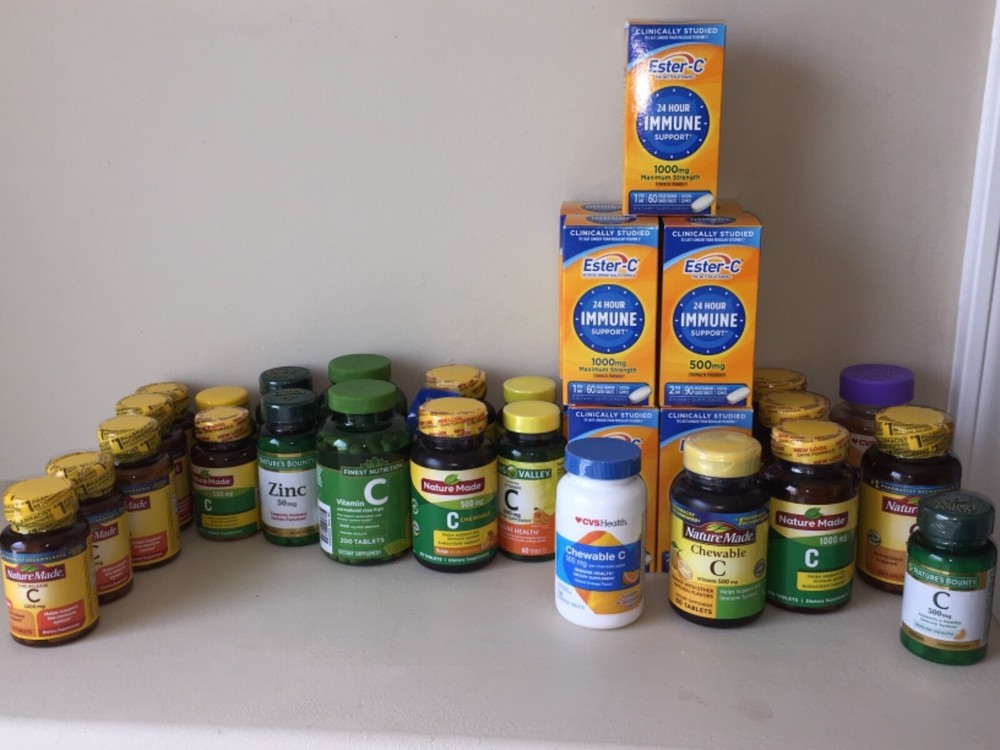 32 New Mixed Lot Vitamins Gummie C Zinc Chewable Tablets Ester C NO EXPIRED