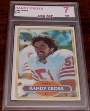 RANDY CROSS****1980 TOPPS---MINT 7***49ERS--#123--SET BREAK--MAD DOG