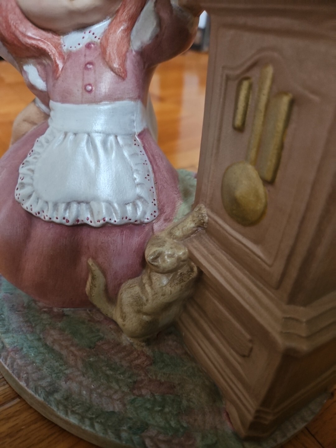 Byron Molds 1974 Girl Ceramic Grandfather West Germany Clock Hand Painted Works!