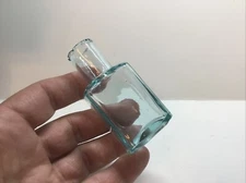 Antique Aqua Burst Top Inkwell/ Ink Bottle.