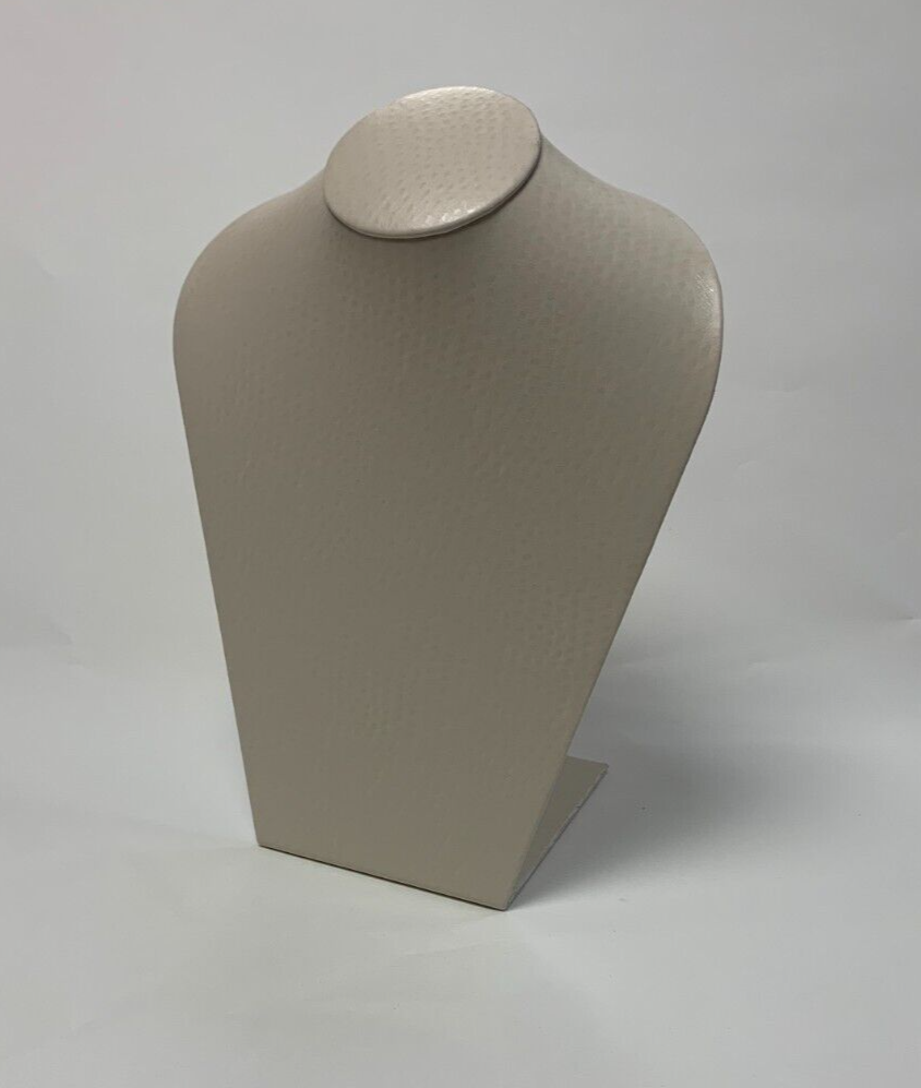 Large Wide 26cm Jewellery Display Necklace Bust (Nude Leather) *Made in the UK*
