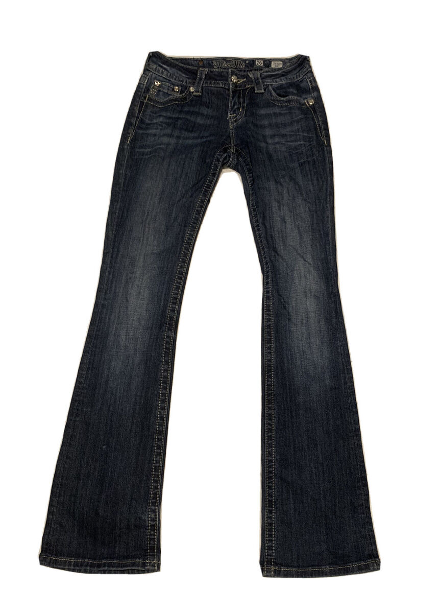 MMIC ♥ Tread Jeans /追跡付 MISS ME Bootcut Jeans Stretch Denim Tag Size 26 Sequins