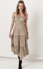 Spell & The Gypsy Frankie Shirred Sundress Cheetah Sz Sm