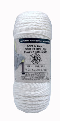 Loops & Threads, Soft & Shiny Solid Yarn, Cream, 6 Oz. Skein